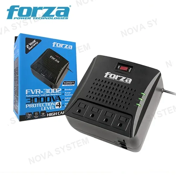 Forza ESTABILIZADOR FORZA FVR-3002 3000VA/1500W 4 TOMAS (PN:FVR-3002)