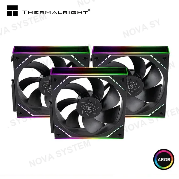 Thermalright COOLER PARA CASE THERMALRIGHT TL-M12QR X3 BLACK ARGB 120MM PACKx3