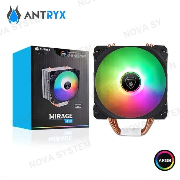 Intel ANTRYX MIRAGE 410 BLACK ARGB COOLER CPU REFRIGERACION AIRE COMPATIBLE AMD/INTEL (PN:ACC-410A)