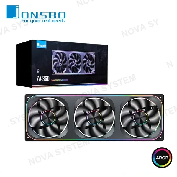 COOLER PARA CASE JONSBO BLACK ARGB MARCO INTEGRADO 360MM CON 03 VENTILADORES DE 120MM (PN:X004HGBQYN)
