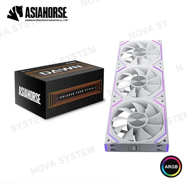Asiahorse COOLER PARA CASE ASIAHORSE DAWN WHITE ARGB 120MM PACKx3 (PN:X004HSUX81 DAWN-White-3PACK-R-US-1)