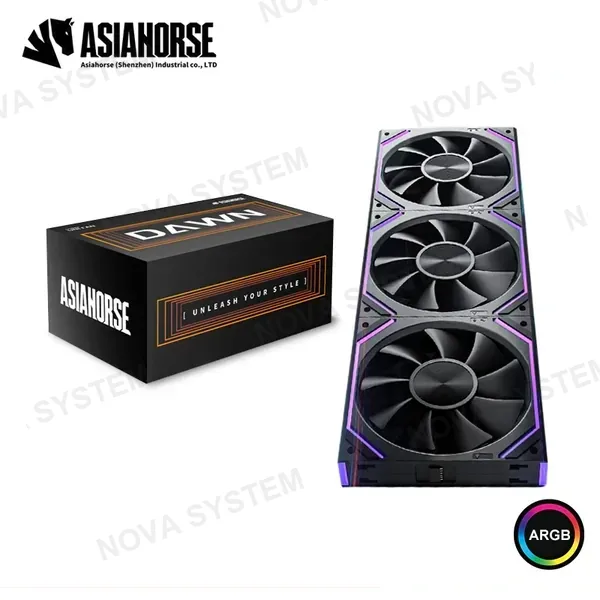 Asiahorse COOLER PARA CASE ASIAHORSE DAWN BLACK ARGB 120MM PACKx3 (PN:X004P07K1J)