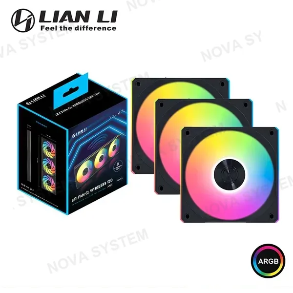 Lian Li COOLER PARA CASE LIAN LI UNI FAN CL BLACK ARGB WIRELESS 120MM PACKx3 CON CONTROLADOR (PN:12CL1W3B)