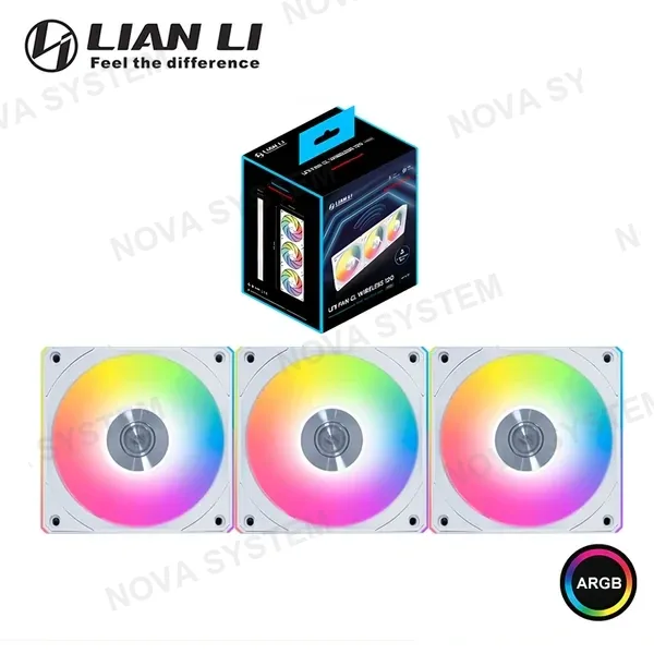 Lian Li COOLER PARA CASE LIAN LI UNI FAN CL WHITE ARGB REVERSE BLADE WIRELESS 120MM PACKx3 CON CONTROLADOR (PN:12RCL1W3W)