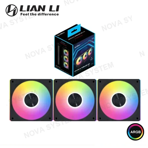 Lian Li COOLER PARA CASE LIAN LI UNI FAN CL BLACK ARGB REVERSE BLADE WIRELESS 120MM PACKx3 CON CONTROLADOR (PN:12RCL1W3B)