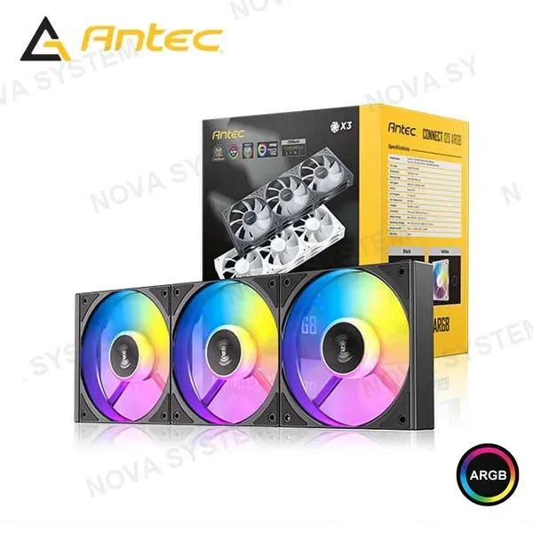 Antec COOLER PARA CASE ANTEC CONNECT 120 BLACK ARGB 120MM PACKx3 (PN:0-761345-40046-6)