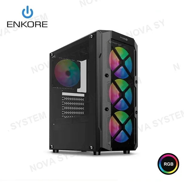 CASE ENKORE WINNER ENK 5002 RGB SIN FUENTE VIDRIO TEMPLADO MID TOWER