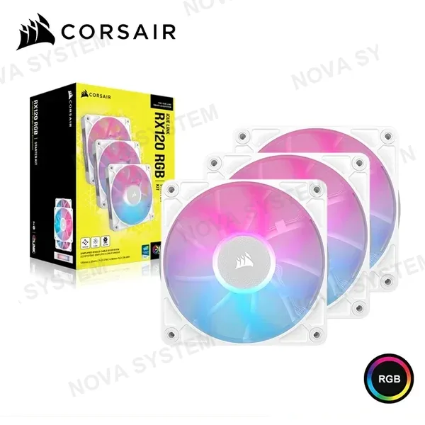 Corsair COOLER PARA CASE CORSAIR iCUE LINK RX120 WHITE RGB 120MM PACKx3 (PN:CO-9051022-WW)