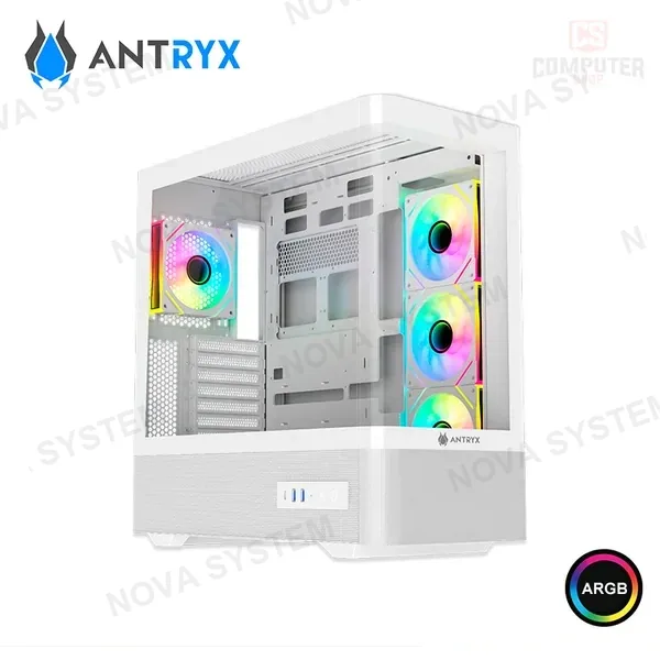 Antryx CASE ANTRYX FX830 INFINITY WHITE ARGB SIN FUENTE VIDRIO TEMPLADO MID TOWER