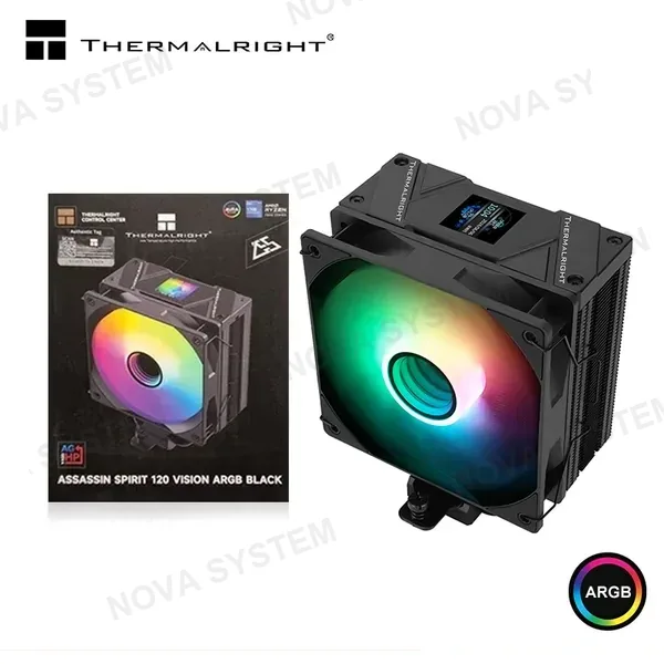 Intel THERMALRIGHT ASSASSIN SPIRIT 120 VISION ARGB BLACK COOLER CPU REFRIGERACION AIRE COMPATIBLE AMD/INTEL