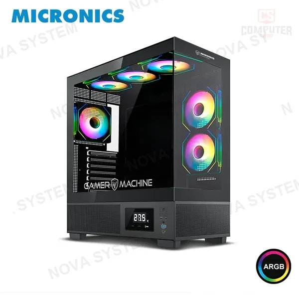 Micronics CASE MICRONICS VULKANO MIC GF1001 ARGB SIN FUENTE VIDRIO TEMPLADO MID TOWER