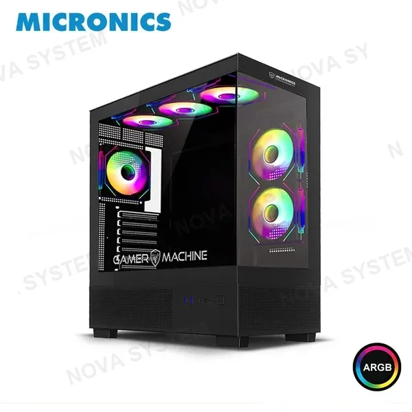 Micronics CASE MICRONICS CROSSWORTH MIC FC1002 ARGB SIN FUENTE VIDRIO TEMPLADO MID TOWER