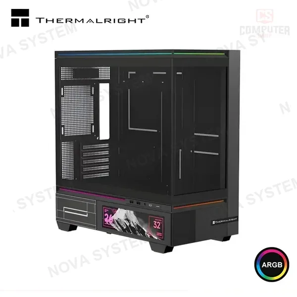 Thermalright CASE THERMALRIGHT M10 VISION BLACK ARGB PANTALLA LCD 9.16" SIN FUENTE VIDRIO TEMPLADO MID TOWER (PN:TL-M10 VISION BLACK)