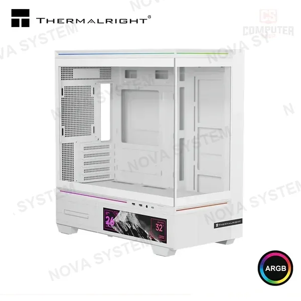 Thermalright CASE THERMALRIGHT M10 VISION WHITE ARGB PANTALLA LCD 9.16" SIN FUENTE VIDRIO TEMPLADO MID TOWER (PN:TL-M10 VISION WHITE)