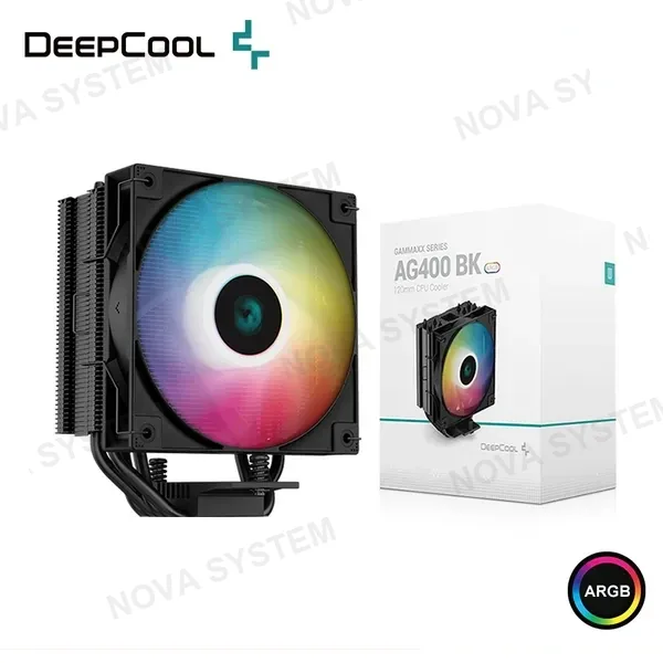 Intel DEEPCOOL AG400 BLACK ARGB COOLER CPU REFRIGERACION AIRE COMPATIBLE AMD/INTEL