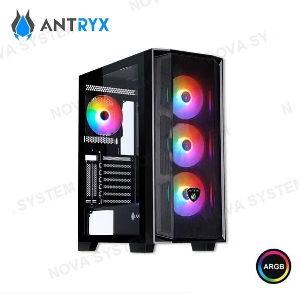 Antryx CASE ANTRYX RX-270 BLACK ARGB SIN FUENTE VIDRIO TEMPLADO MID TOWER (PN:AC-RX270KFR)