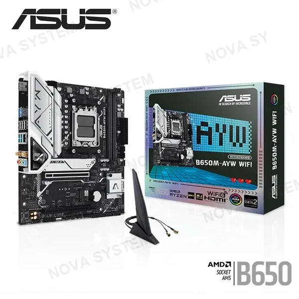 ASUS PLACA ASUS PRIME B650M-AYW WIFI M.ATX DDR5 AMD AM5 (PN:90MB1KI0-M0EAY0)