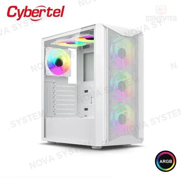 CASE CYBERTEL ELEMENT + CBX 5011RW WHITE ARGB SIN FUENTE VIDRIO TEMPLADO MID TOWER