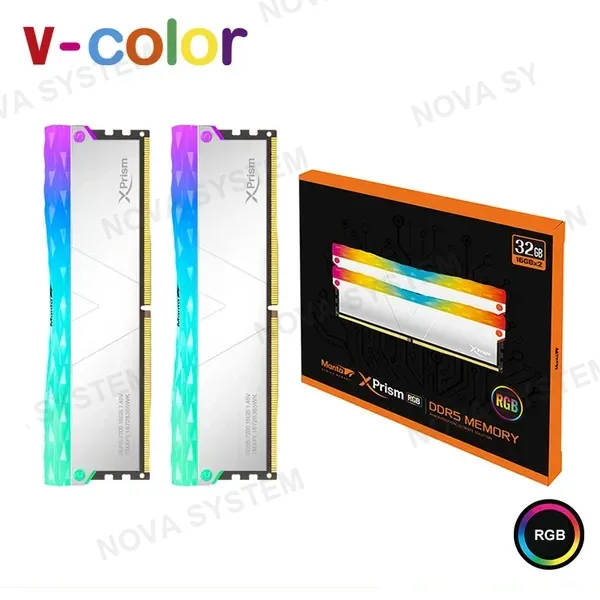 Intel MEMORIA 48GB (24GBx2) DDR5 V-COLOR XPRISM RGB SILVER INTEL XMP BUS 8000MHZ (PN:TMXPL2480838SWK)
