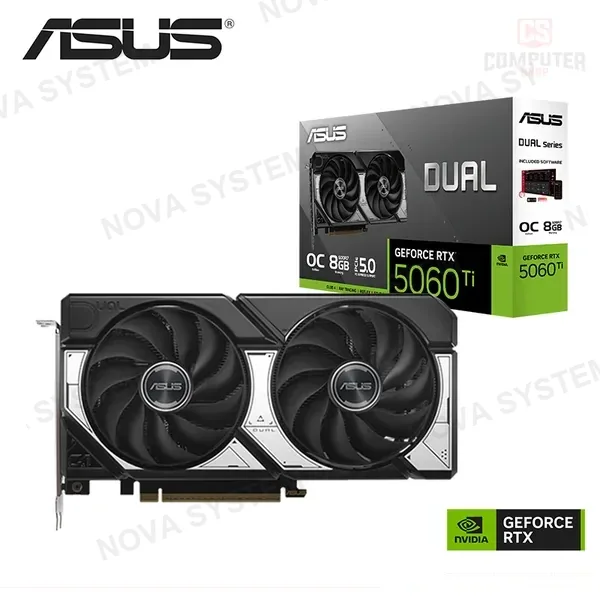 ASUS TARJETA DE VIDEO ASUS GEFORCE RTX 5060Ti 8GB GDDR7 128BITS DUAL OC (PN:90YV0MP2-M0AA00)