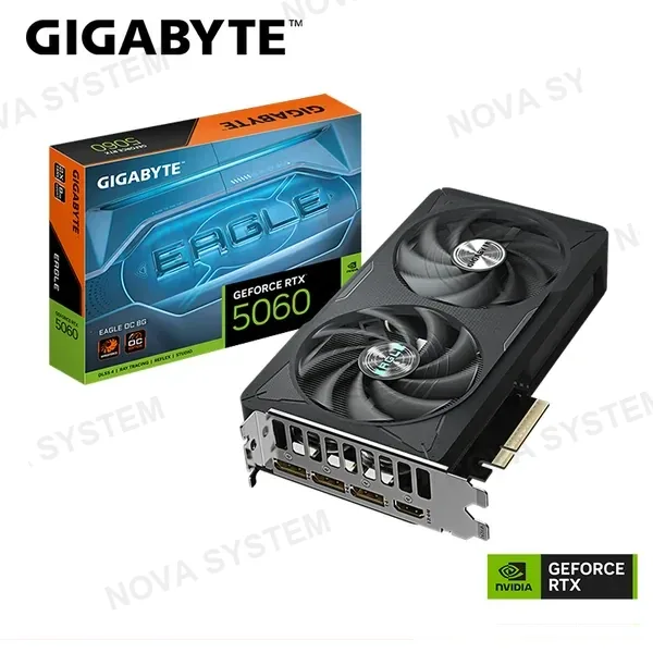 Gigabyte TARJETA DE VIDEO GIGABYTE GEFORCE RTX 5060 8GB GDDR7 128BITS EAGLE OC (PN:GV-N5060EAGLE OC-8GD)