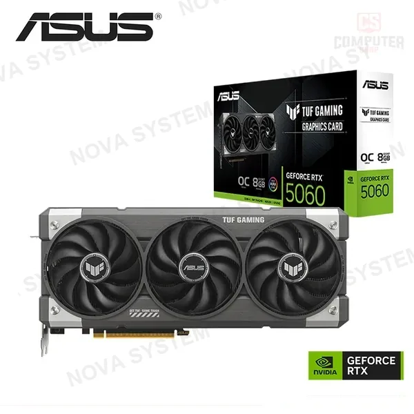 ASUS TARJETA DE VIDEO ASUS GEFORCE RTX 5060 8GB GDDR7 128BITS TUF GAMING OC (PN:90YV0N00-M0AA00)