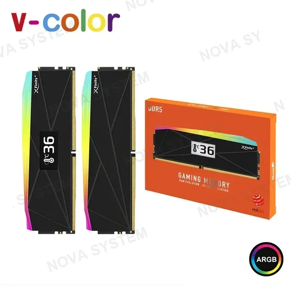 AMD MEMORIA 32GB (16GBx2) DDR5 V-COLOR OLED XFINITY+ BLACK ARGB AMD EXPO BUS 6000MHZ CON PANTALLA OLED INTEGRADA