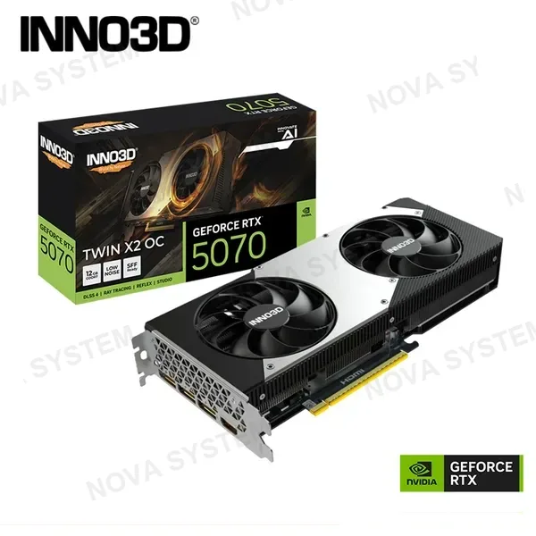 NVIDIA TARJETA DE VIDEO INNO3D GEFORCE RTX 5070 12GB GDDR7 192BITS TWIN X2 OC (PN:N50702-12D7X-195064N)
