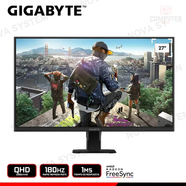 Gigabyte MONITOR GIGABYTE GS27QA 27" QHD 2560x1440/180HZ/1MS/AMD RADEON FREESYNC