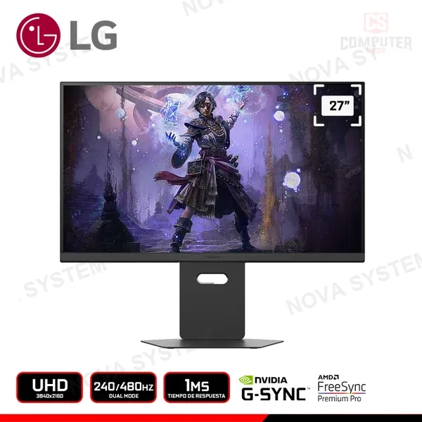 LG MONITOR LG 27G850A-B ULTRAGEAR 27" UHD 3840x2160/DUAL MODE 240HZ (4K) - 480HZ (FHD)/1MS/FREESYNC PREMIUM PRO/COMP.NVIDIA G-SYNC