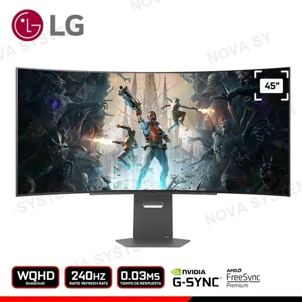 LG MONITOR LG 45GX90SA ULTRAGEAR 45" OLED SMART WEBOS CURVO WQHD 3440x1440/240HZ/0.03MS/FREESYNC PREMIUM/COMPATIBLE NVIDIA G-SYNC