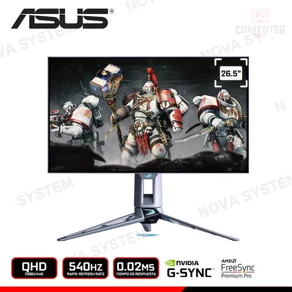 ASUS MONITOR ASUS ROG SWIFT OLED PG27AQW 26.5" QHD 2560x1440/DUAL MODE 540HZ/HD 720HZ/0.02MS/FREESYNC PREMIUM PRO/COMP.NVIDIA G-SYNC