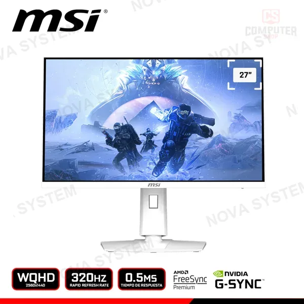 MSI MONITOR MSI MAG 274QRFW X32 WHITE 27" WQHD 2560x1440/320HZ/0.5MS/FREESYNC PREMIUM/COMPATIBLE NVIDIA G-SYNC (PN:9S6-3CE49H-036)