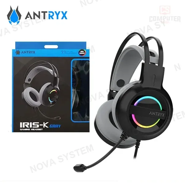 Antryx AUDIFONO ANTRYX IRIS-K GRAY RAINBOW CON MICROFONO SONIDO 7.1 CONEXIÓN USB (PN:AGH-7100KGY)