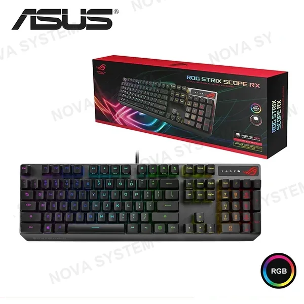 ASUS TECLADO ASUS ROG STRIX SCOPE RX RGB SWITCH RED MECANICO CONEXION WIRED USB (PN:90MP0240-BKSA00)