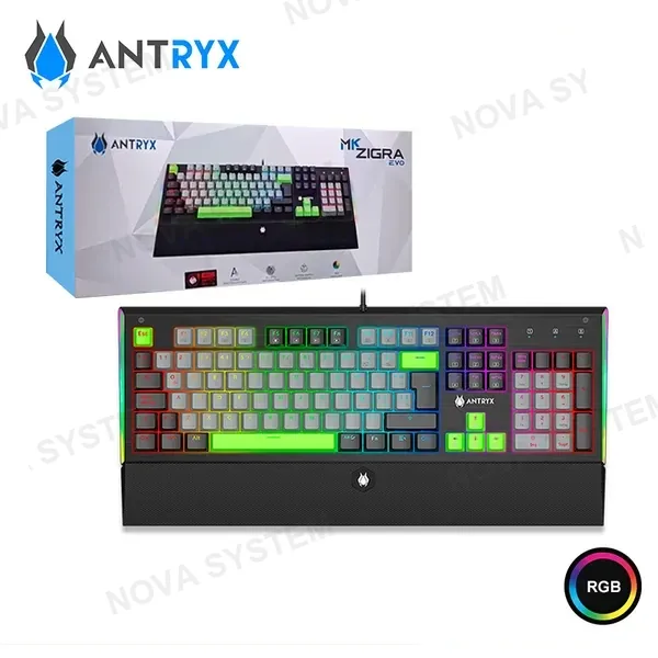 Antryx TECLADO ANTRYX MK ZIGRA EVO BLACK GRAY MECANICO RED SWITCH WIRED USB (PN:AMK-900KR1RE-SP)