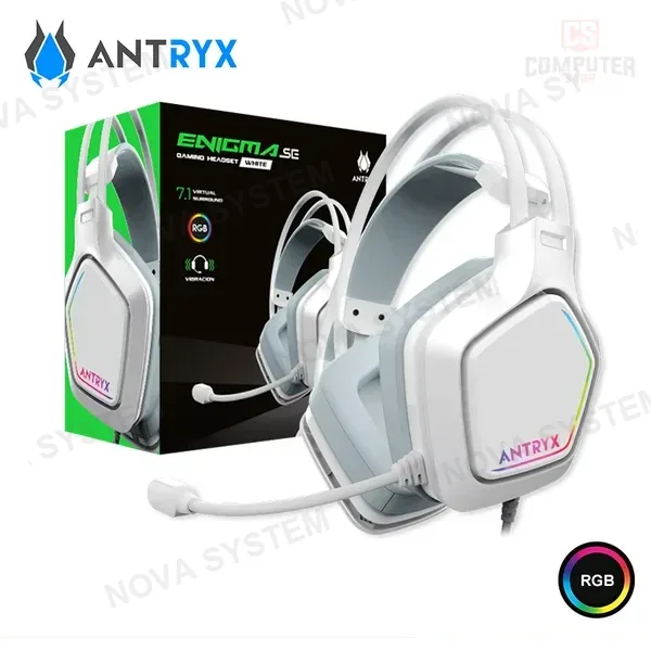 Antryx AUDIFONO ANTRYX ENIGMA SE WHITE RGB CON MICROFONO SONIDO 7.1 VIRTUAL CONEXIÓN USB (PN:AGH-7320WR7V)
