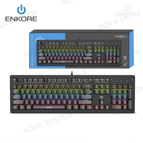 TECLADO ENKORE KINGDOM ENK 1001 BLACK RAINBOW CONEXIÓN WIRED USB