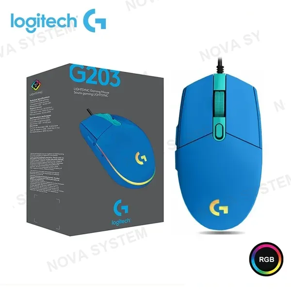 Logitech MOUSE LOGITECH G G203 BLUE RGB LIGHTSYNC DPI 8000 CONECTIVIDAD WIRED USB (PN:910-005792)