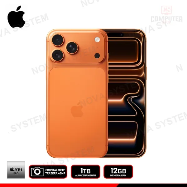 IPHONE 17 PRO MAX COSMIC ORANGE/PROCESADOR A19 PRO/1TB ALMACENAMIENTO/12GB MEMORIA RAM (PN:MFXP4LL/A)