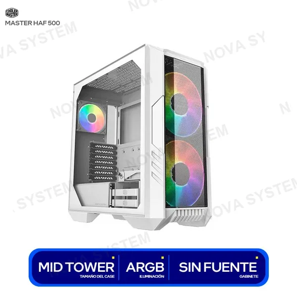 COOLER MASTER CASE GAMER COOLER MASTER HAF 500 WHITE ( H500-WGNN-S00 ...