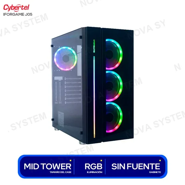 CASE GAMER IFORGAME J05 S/FUENTE / PANEL VIDRIO TEMPLAD...