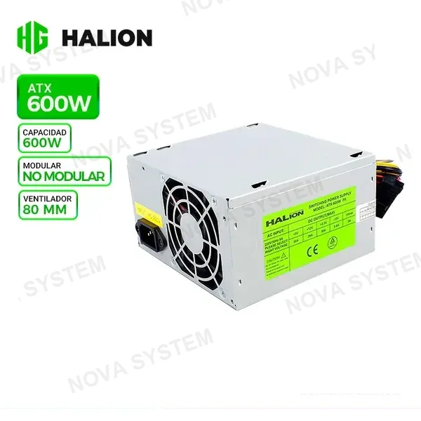 HALION CASE GAMER HALION ARIES 03 C/FUENTE 600W / PANEL VIDRIO...