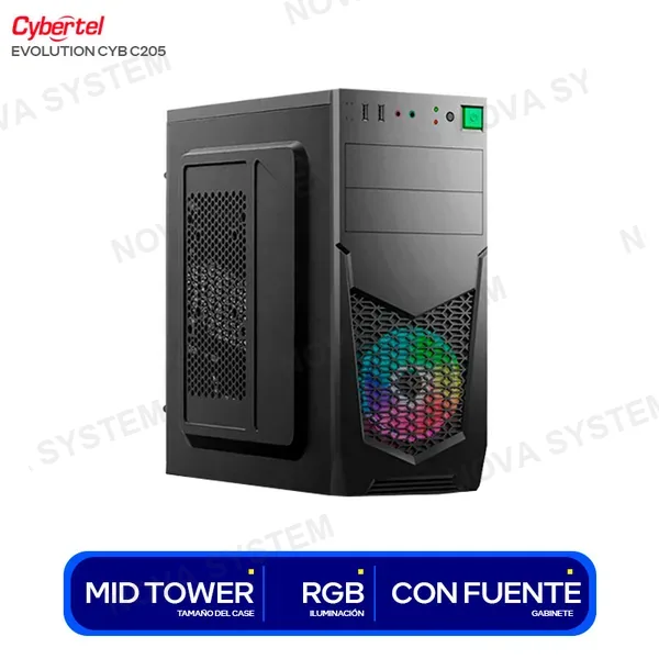 CASE CYBERTEL EVOLUTION CYB C205 GABINETE 230W / RAINBO...