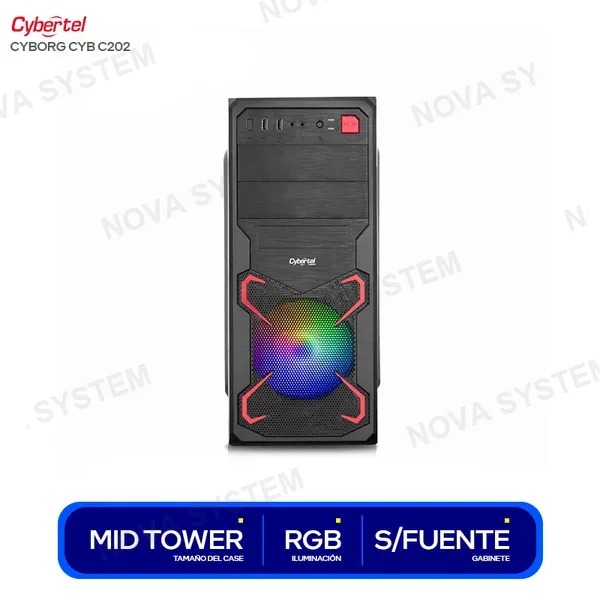 CASE CYBERTEL CYBORG CYB C202 230W / RAINBOW / 8CM FAN...