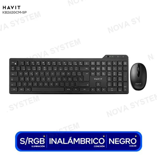 COMBO HAVIT KB262GCM-SP TECLADO + MOUSE INALAMBRICO N...
