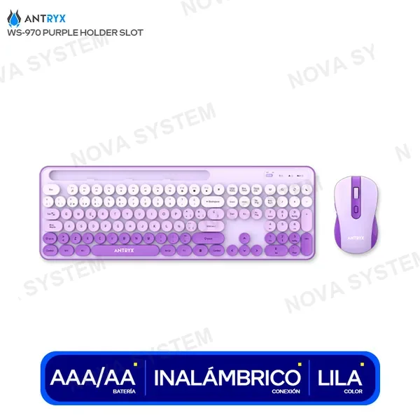 ANTRYX COMBO ANTRYX WS-970 PURPLE HOLDER SLOT TECLADO INALAMB...