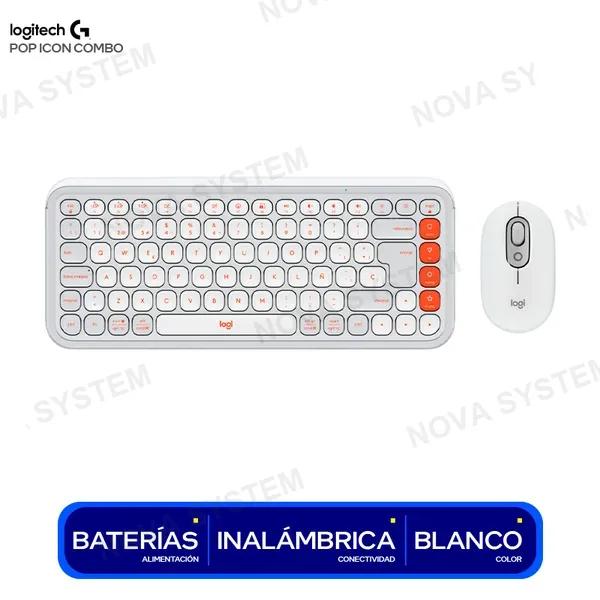 LOGITECH COMBO LOGITECH POP ICON BLANCO INALAMBRICO BLUETOOTH...