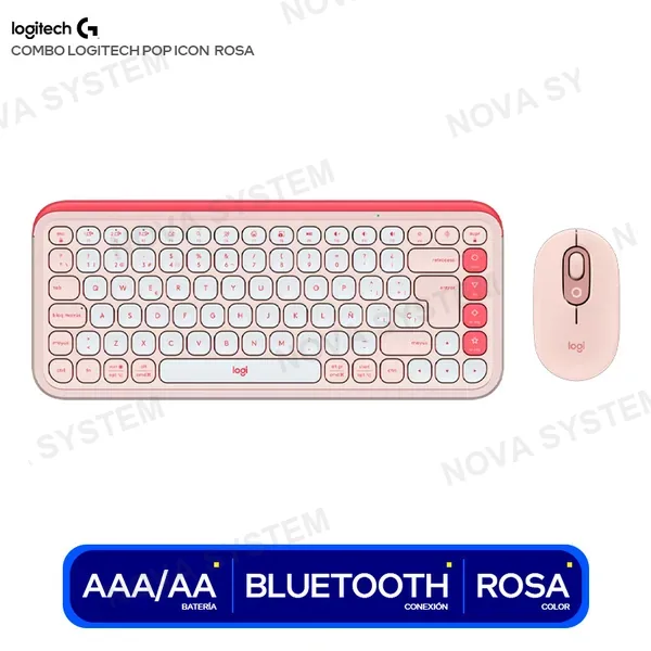 LOGITECH COMBO LOGITECH POP ICON ROSA INALAMBRICO BLUETTOTH (...