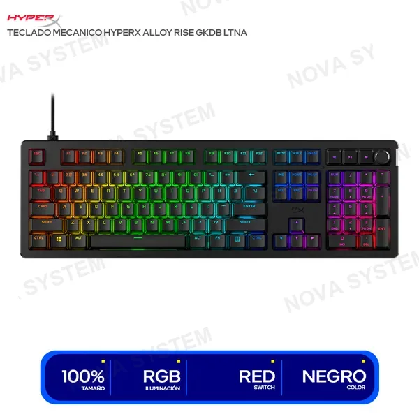 HYPERX TECLADO MECANICO HYPERX ALLOY RISE GKDB LTNA SWITCH RE...